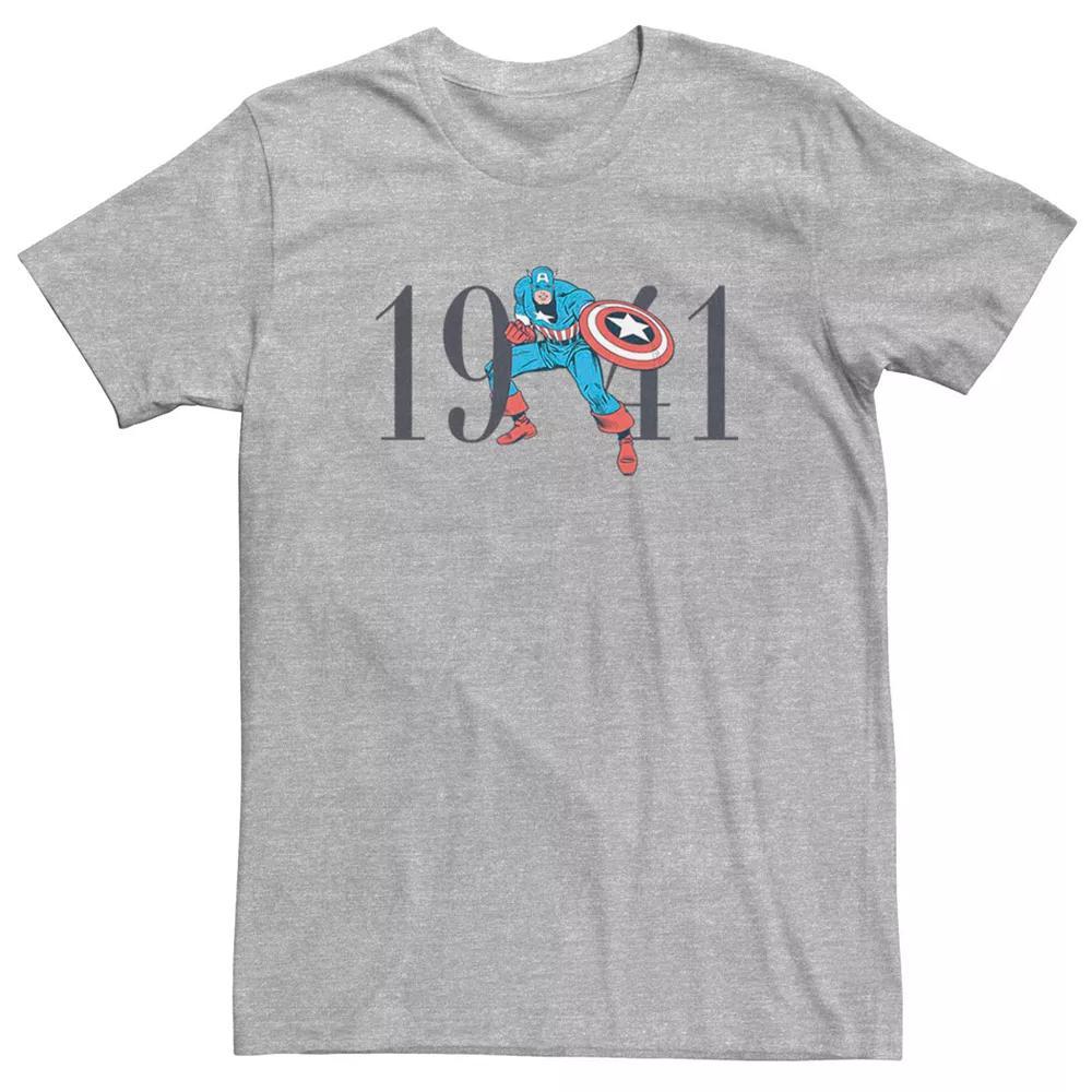 Men's Marvel Captain America 1941 Logo Tee, Size: XL, Athletic Grey Product Image