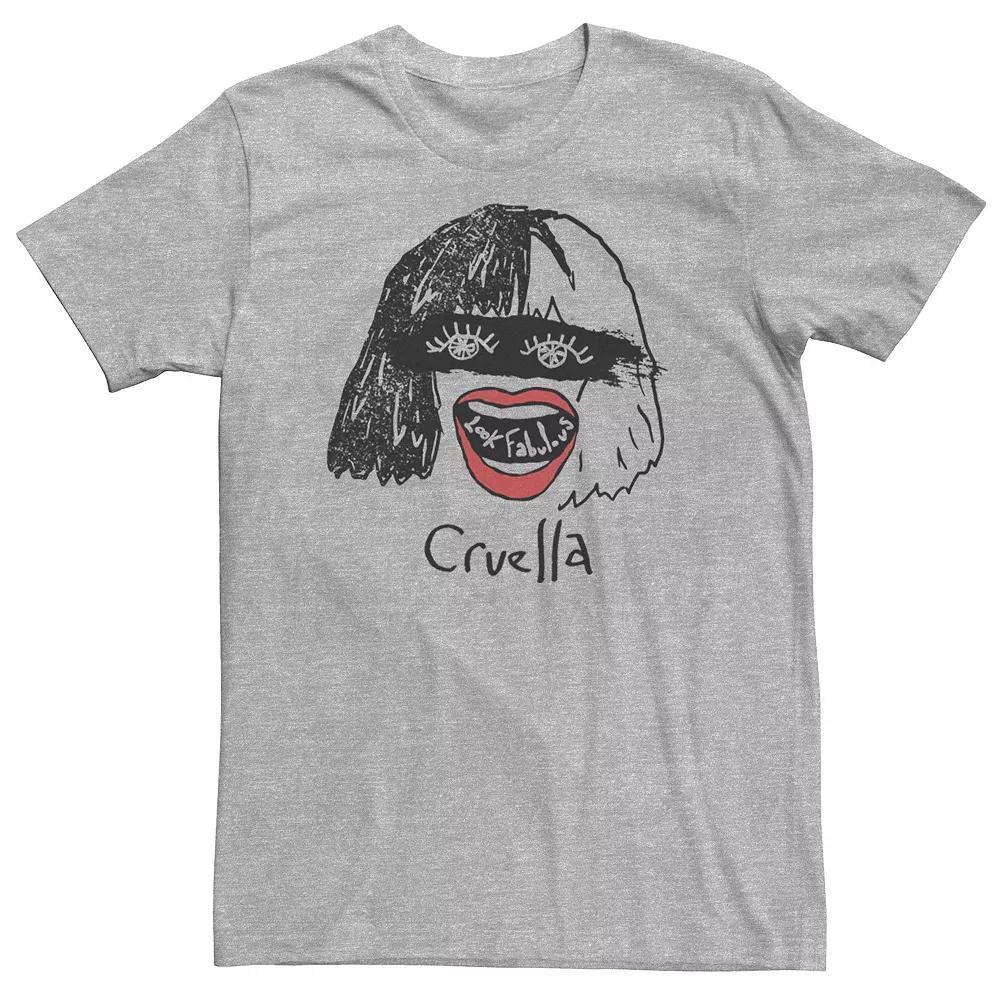 Big & Tall Disney Cruella Look Fabulous Sketch Tee, Men's, Size: 4XLT, White Product Image