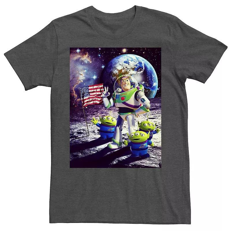 Big & Tall Disney / Pixar Toy Story Buzz and Aliens On The Moon Photo Tee, Men's, Size: 3XL Tall, Grey Heather Product Image