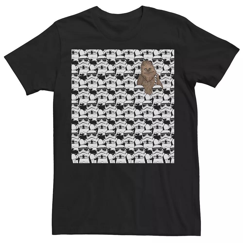 Men's Star Wars Stormtrooper Chewbacca In Crowd Tee, Size: XXL, Black Product Image