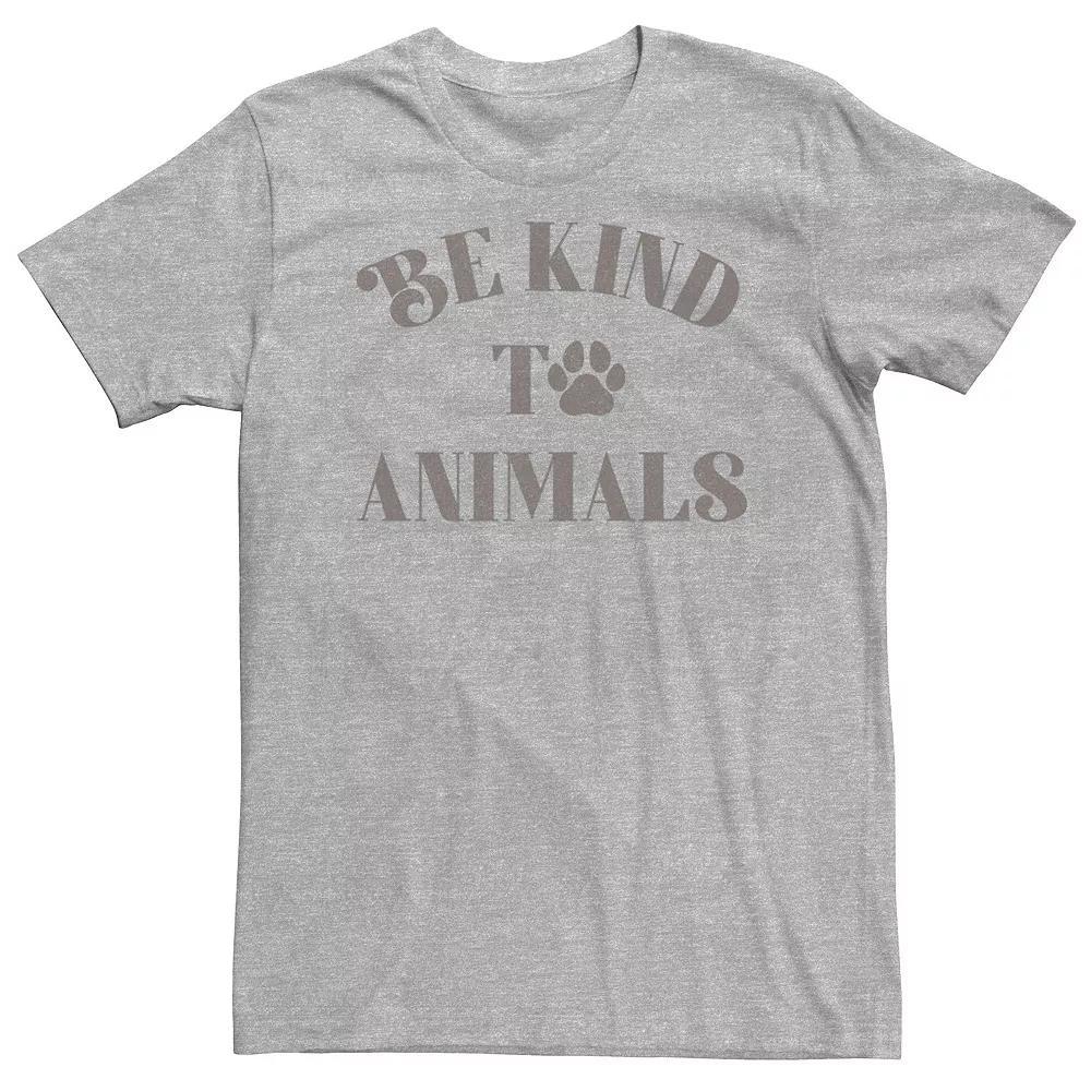 Big & Tall Trendy "Be Kind To Animals" Tee, Men's, Size: 4XLT, Athletic Grey Product Image