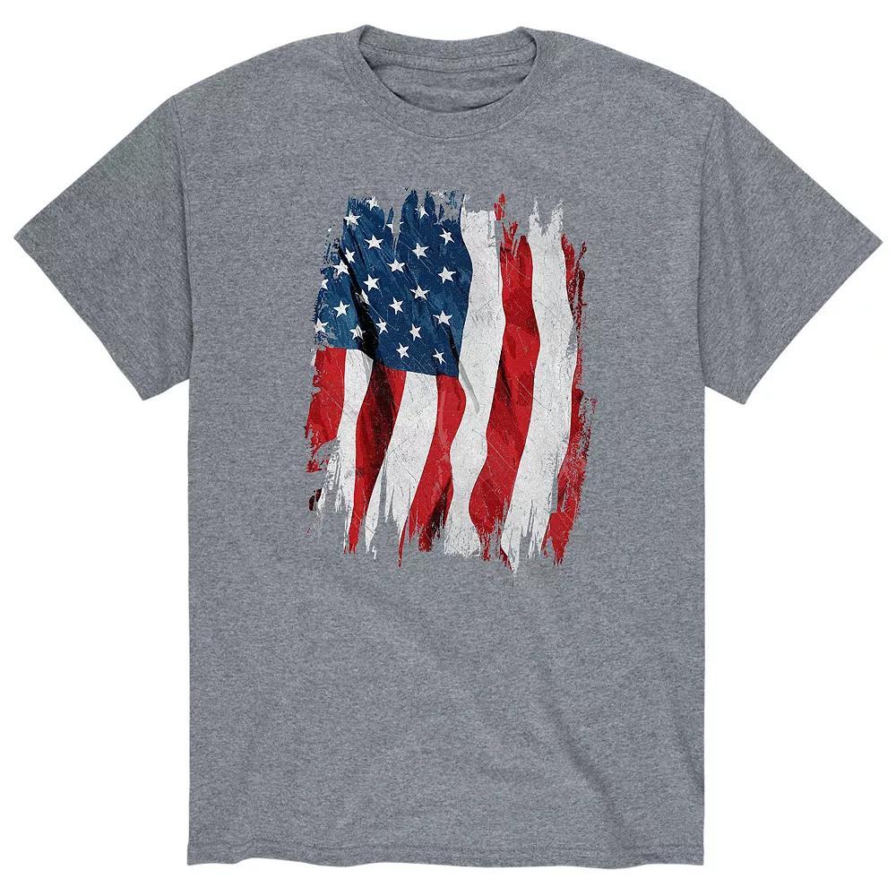 Men's American Flag Graphic Tee, Size: XXL, Gray Product Image