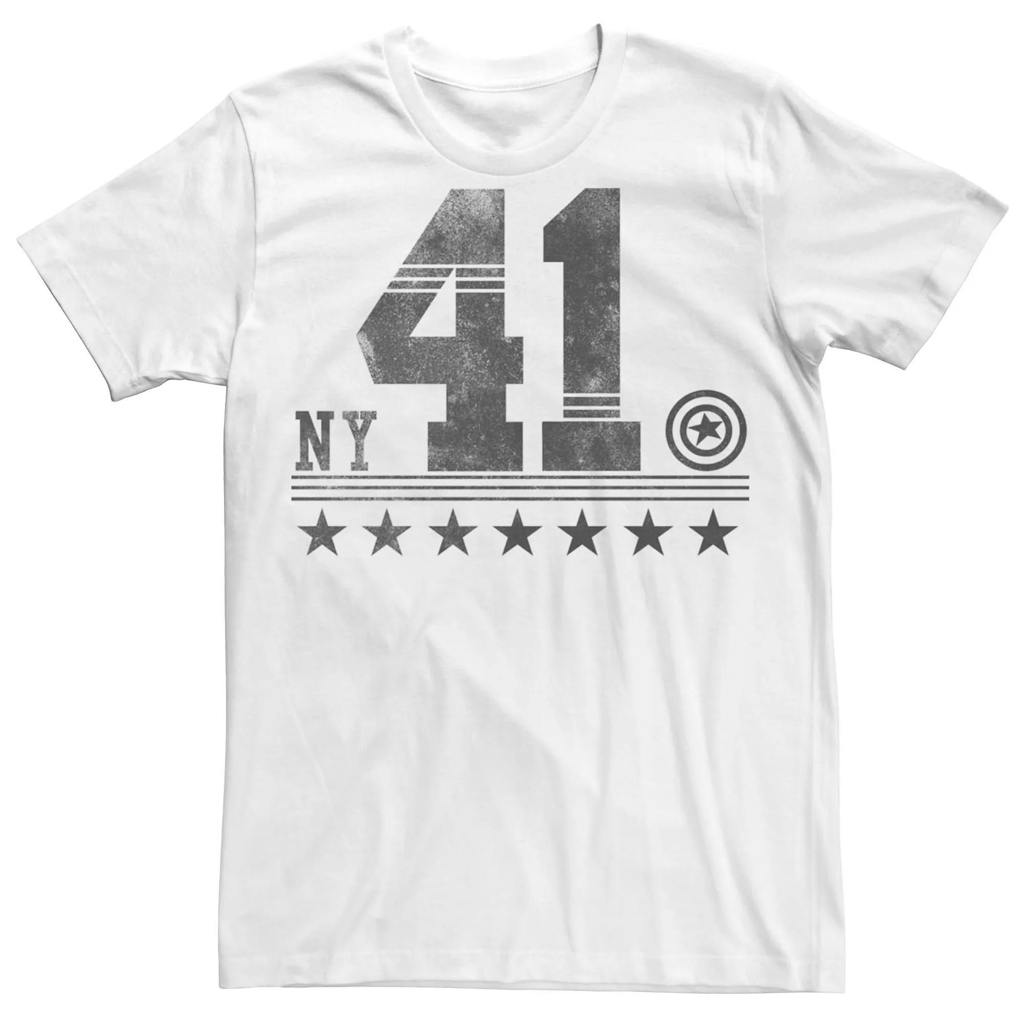 Men's Marvel Captain America NY 41 Logo Tee, Size: Medium, White Product Image