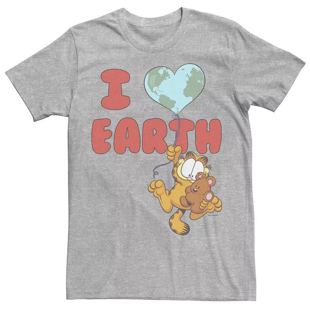 Men's Garfield I Heart Earth Balloon Tee, Size: Small, Athletic Grey Product Image