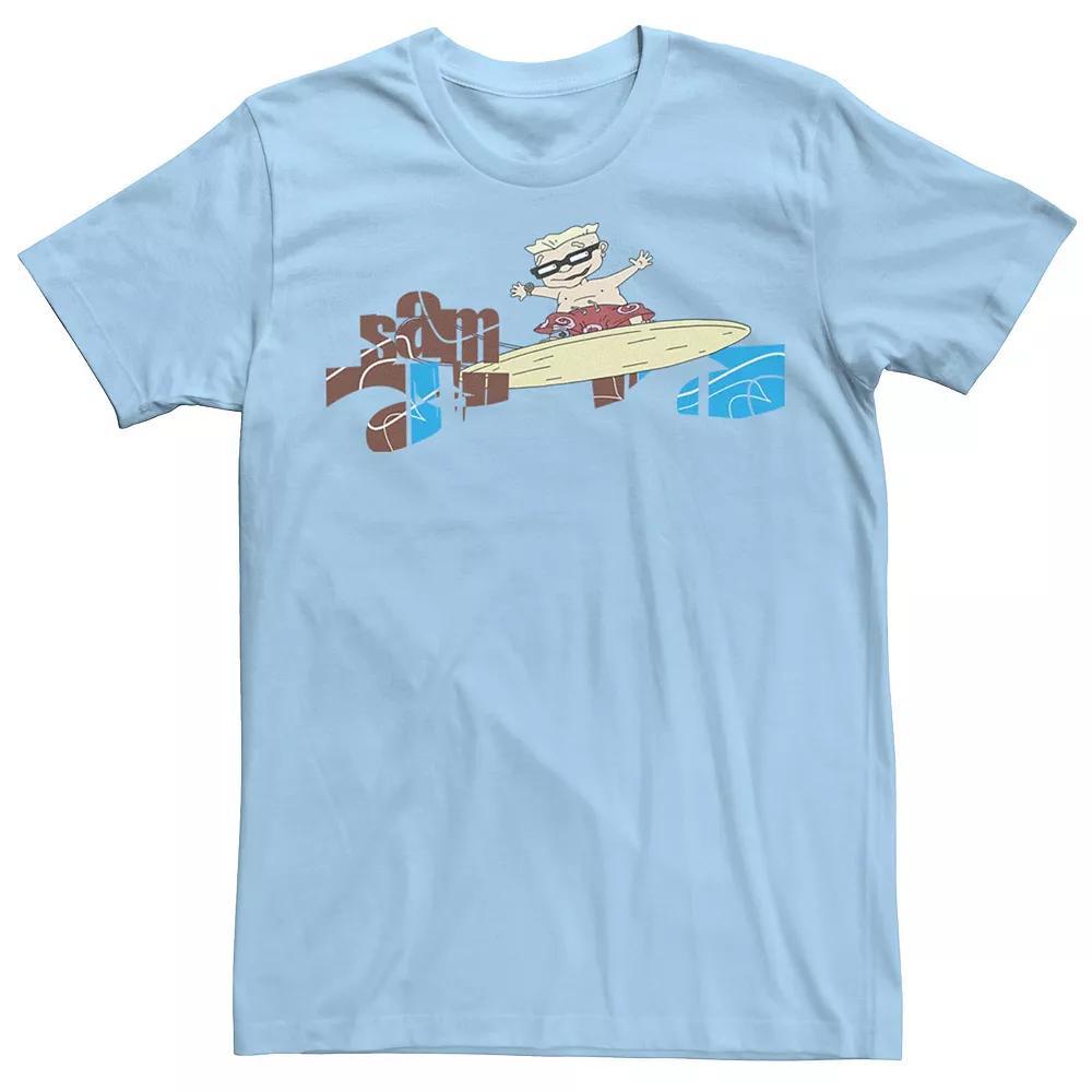 Men's Rocket Power Sam Surfing Retro Logo Tee, Size: Small, Light Blue Product Image