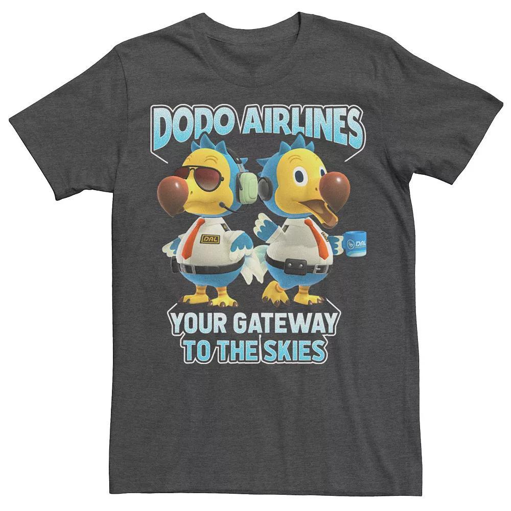 Men's Animal Crossing Dodo Airlines Your Gateway To The Skies Tee, Size: Small, Grey Heather Product Image