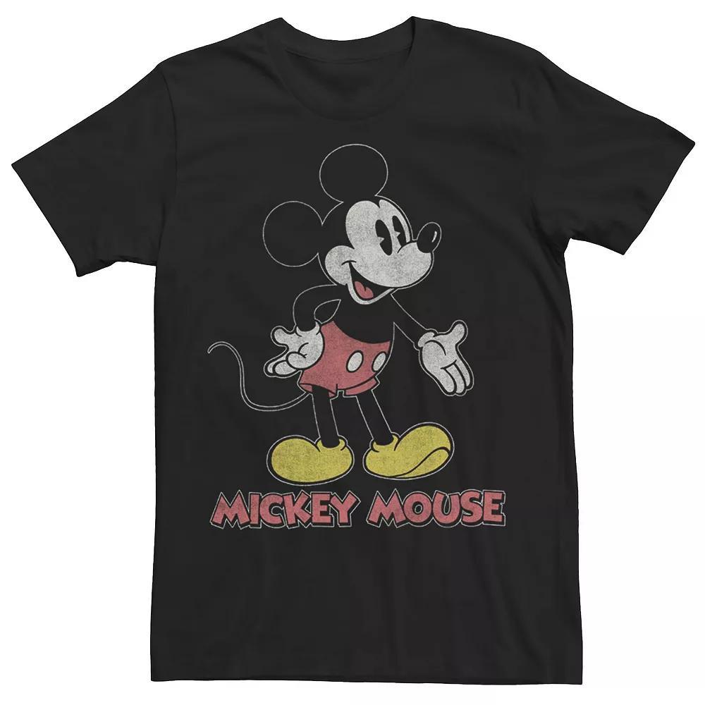 Disney's Mickey Mouse Distressed Portrait Logo Men's Tee, Boy's, Size: Medium, Black Product Image