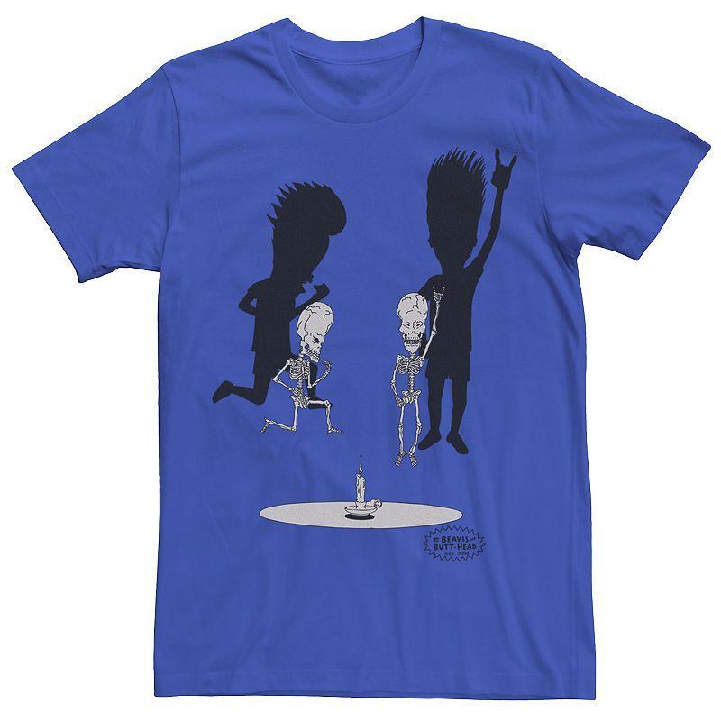Men's Beavis and Butthead Skeletons Rocking Out Portrait Tee, Size: XXL, Red Grey Product Image