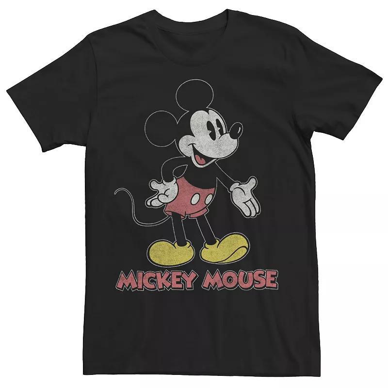 Disney's Mickey Mouse Distressed Portrait Logo Men's Tee, Boy's, Size: Medium, Black Product Image