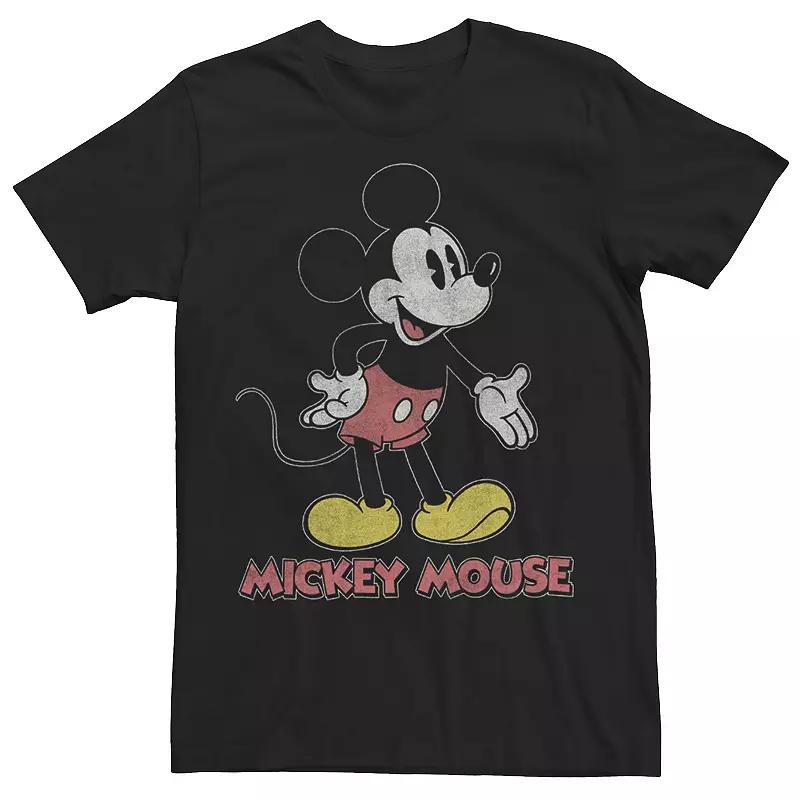 Disney's Mickey Mouse Distressed Portrait Logo Men's Tee, Boy's, Size: Medium, Black Product Image