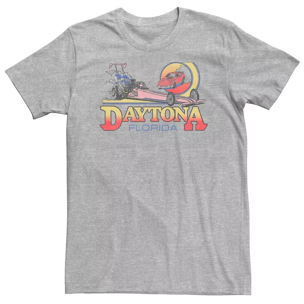 Big & Tall Trendy Daytona Florida Race Car Graphic Tee, Men's, Size: 3XB, Athletic Grey Product Image