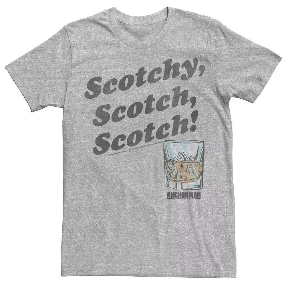 Men's Anchorman Scotchy Scotch Scotch Glass Tee, Size: 3XL, Athletic Grey Product Image