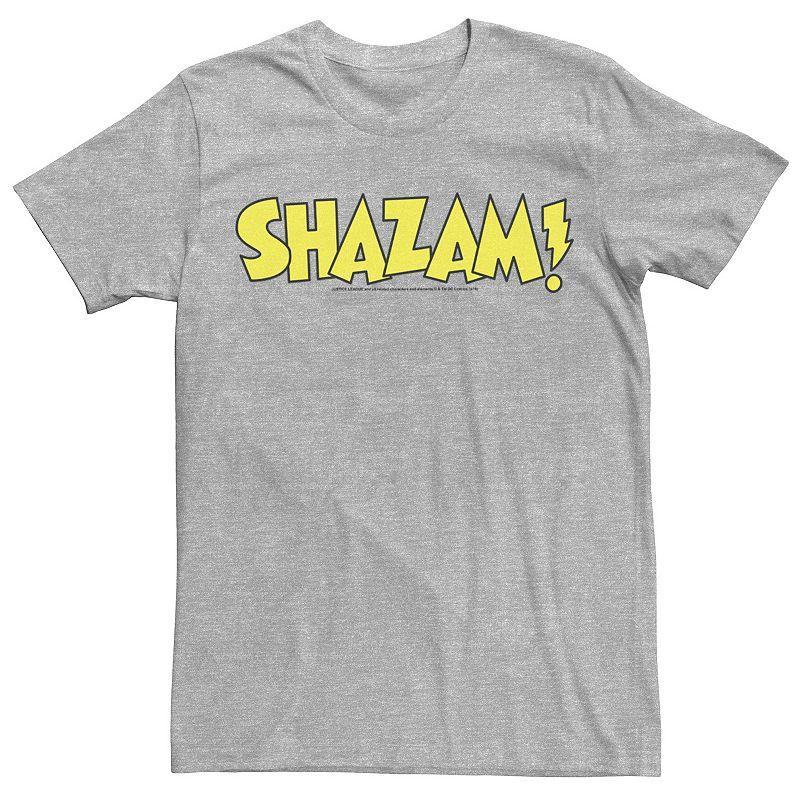Men's DC Comics Shazam Bold Text Logo Tee, Size: Medium, Athletic Grey Product Image