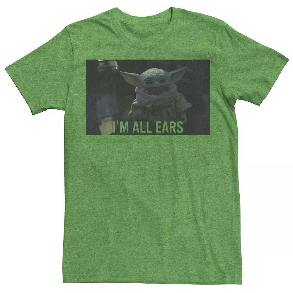 Men's Star Wars The Mandalorian The Child I'm All Ears Portrait Tee, Size: Small, Kelly Grey Product Image