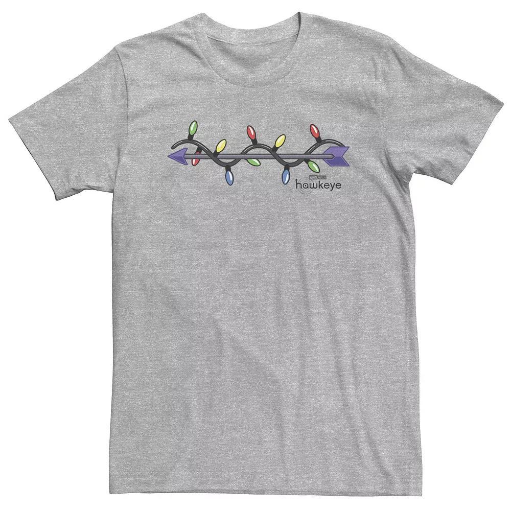 Big & Tall Marvel Hawkeye Christmas Light String Tee, Men's, Size: 4XL, Athletic Grey Product Image