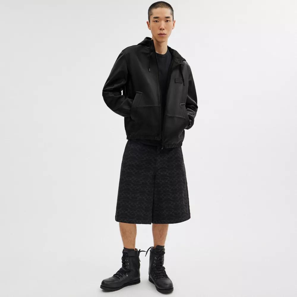 Reversible Leather Jacket In Recycled Polyester Product Image