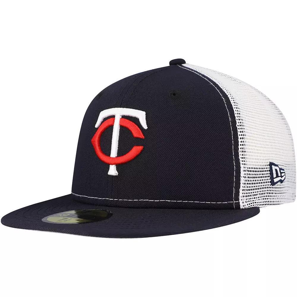 Men's New Era Navy Minnesota Twins Team Color 59FIFTY Trucker Fitted Hat, Size: 7 1/4, Blue Product Image