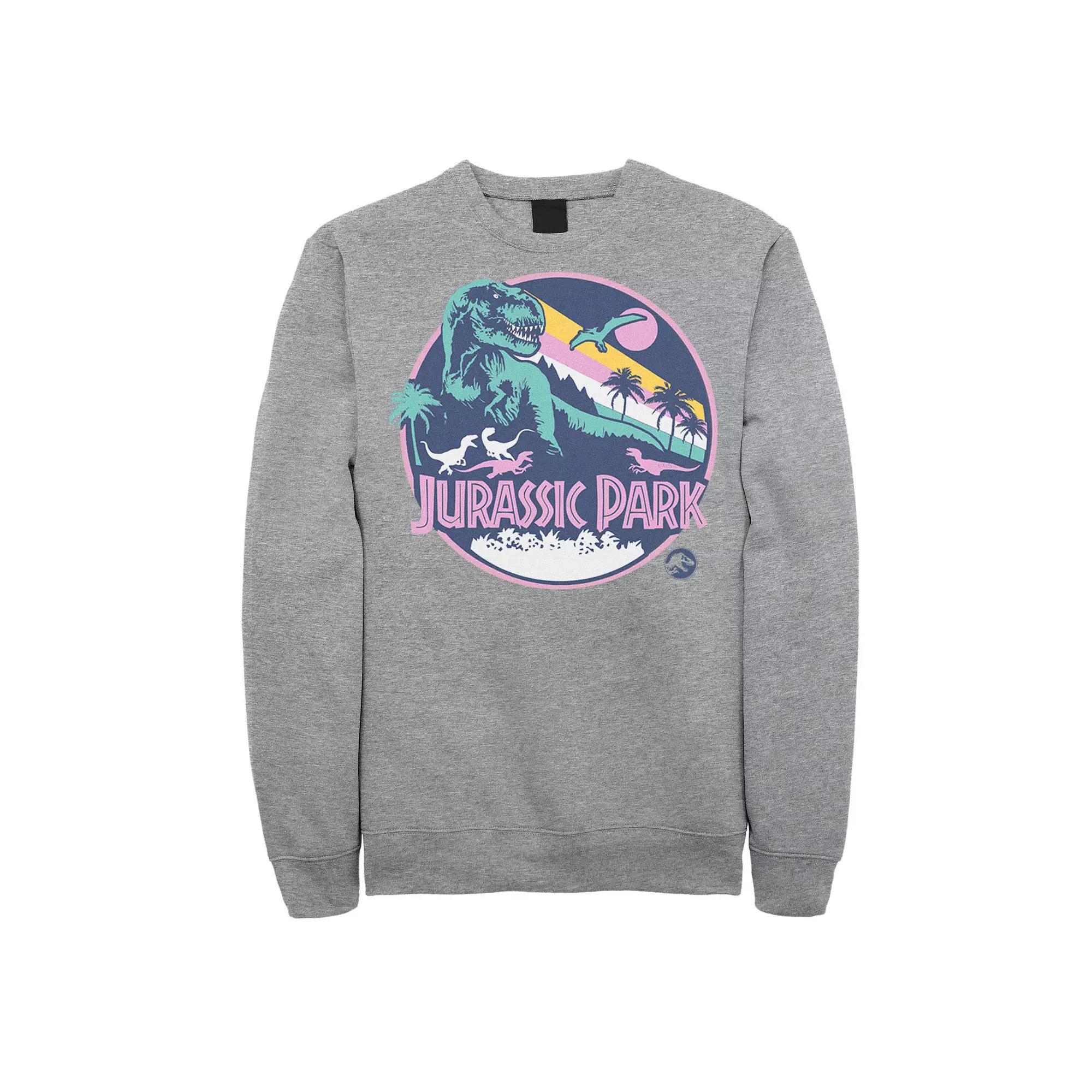 Men's Jurassic Park Retro Rex Scene Sweatshirt, Size: Medium, Athletic Grey Product Image