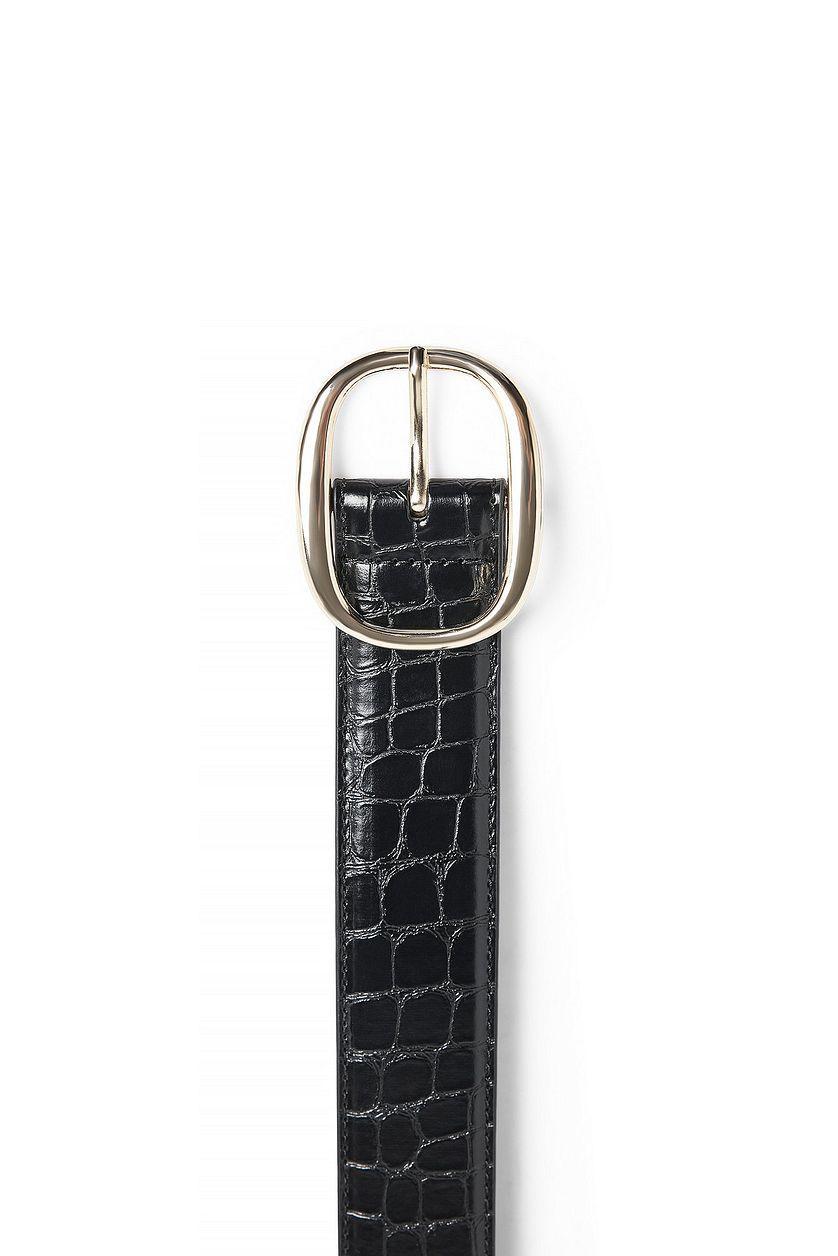 Squared Buckle Croc Belt Product Image