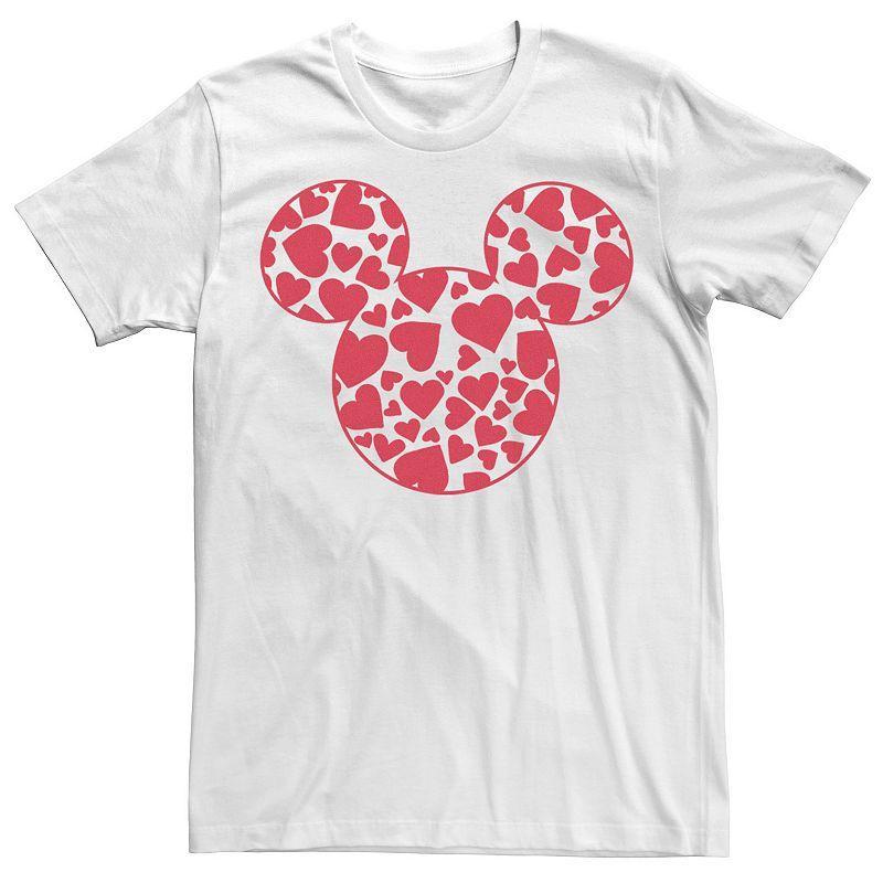 Disney's Mickey & Friends Mickey Men's Valentine's Day Heart Fill Tee, Size: 3XL, White Product Image