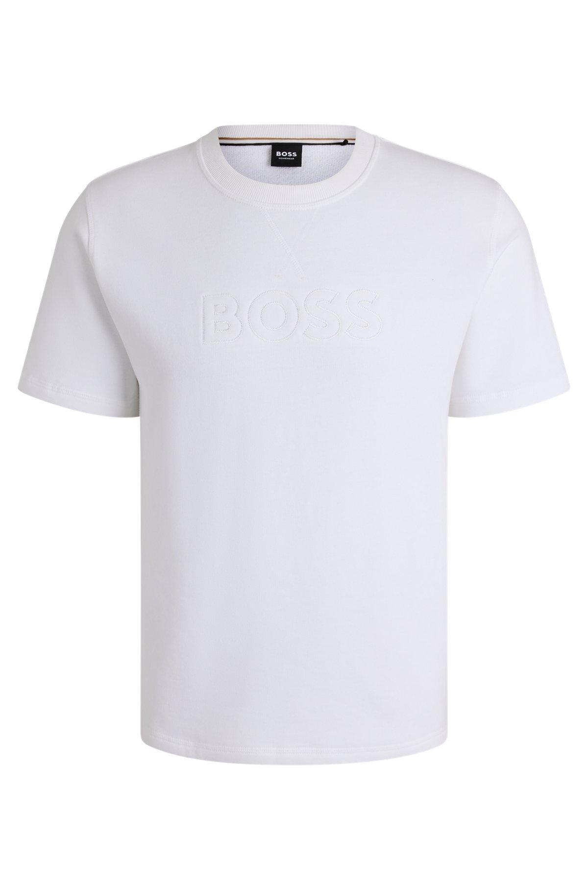 Cotton-terry T-shirt with embroidered logo Product Image