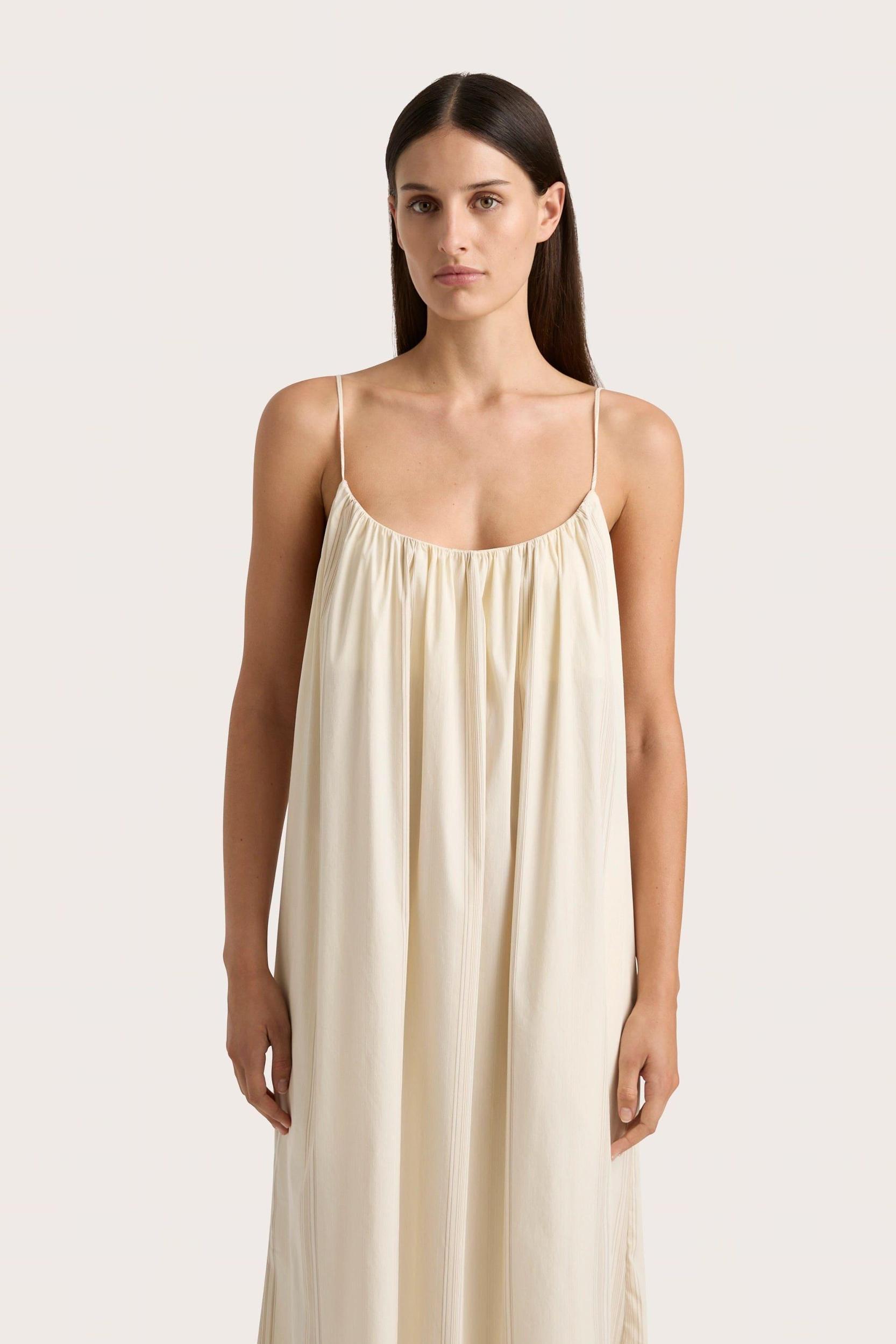 En Vau Maxi Dress Foam Taupe Stripe - Final Sale Product Image
