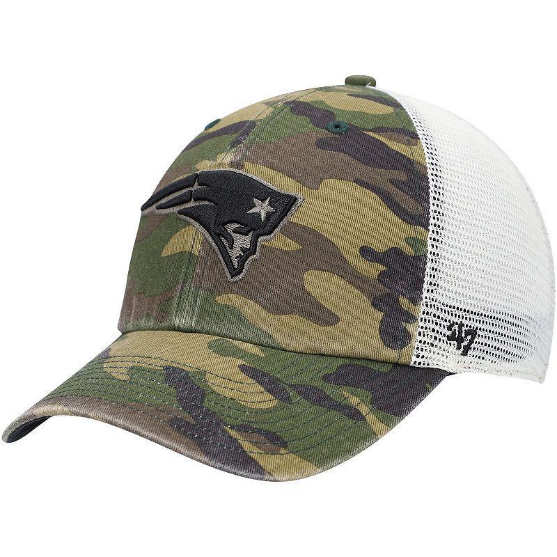 Mens 47 Camo New England Patriots Branson Clean Up Trucker Hat Product Image