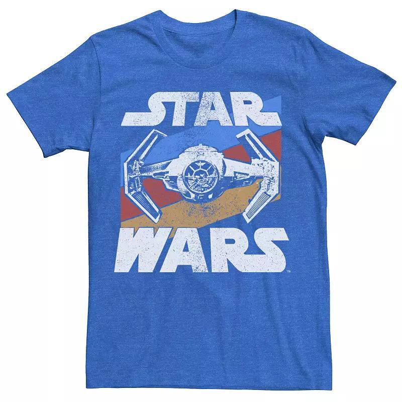 Men's Star Wars Tie Fighter Distressed Poster Graphic Tee, Size: Large, Royal Grey Product Image