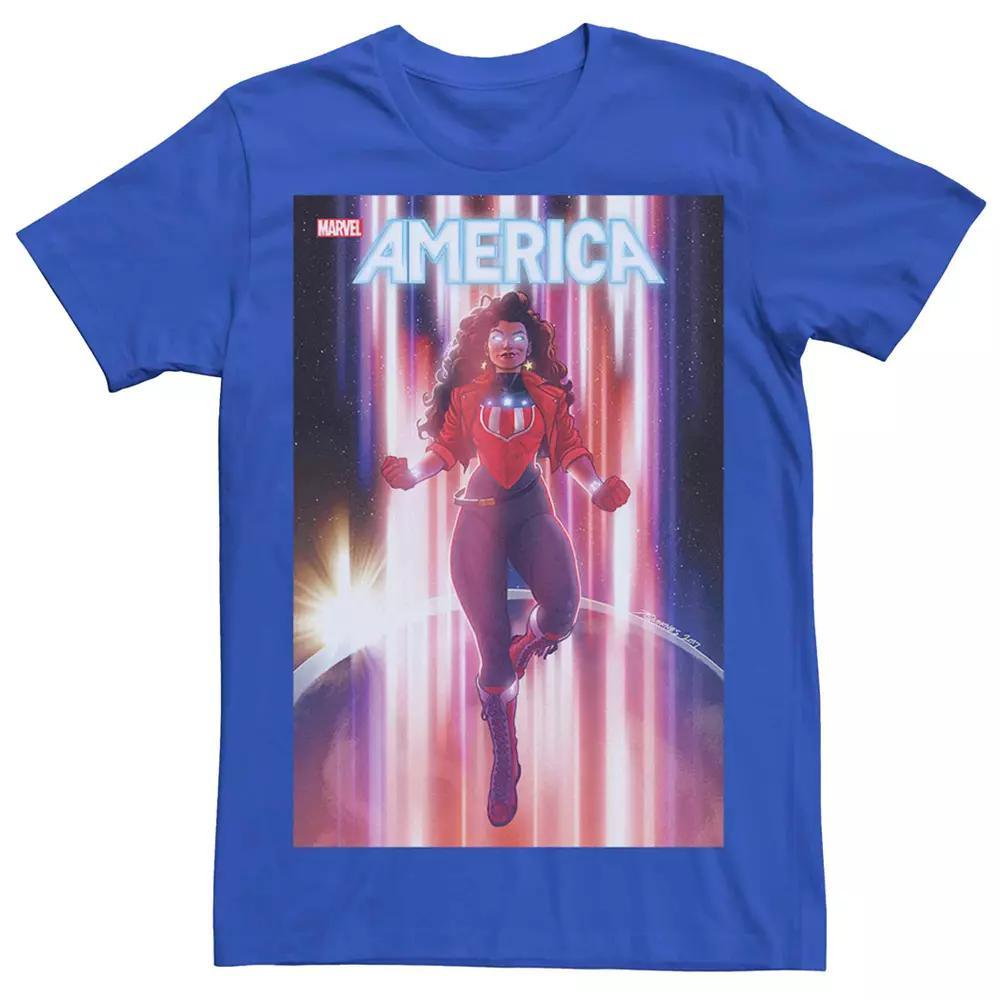 Men's Marvel America In Space Poster Tee, Size: Large, Royal Product Image