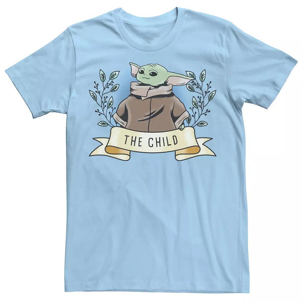 Men's Star Wars The Mandalorian The Child Banner Portrait Tee, Size: Medium, Light Blue Product Image