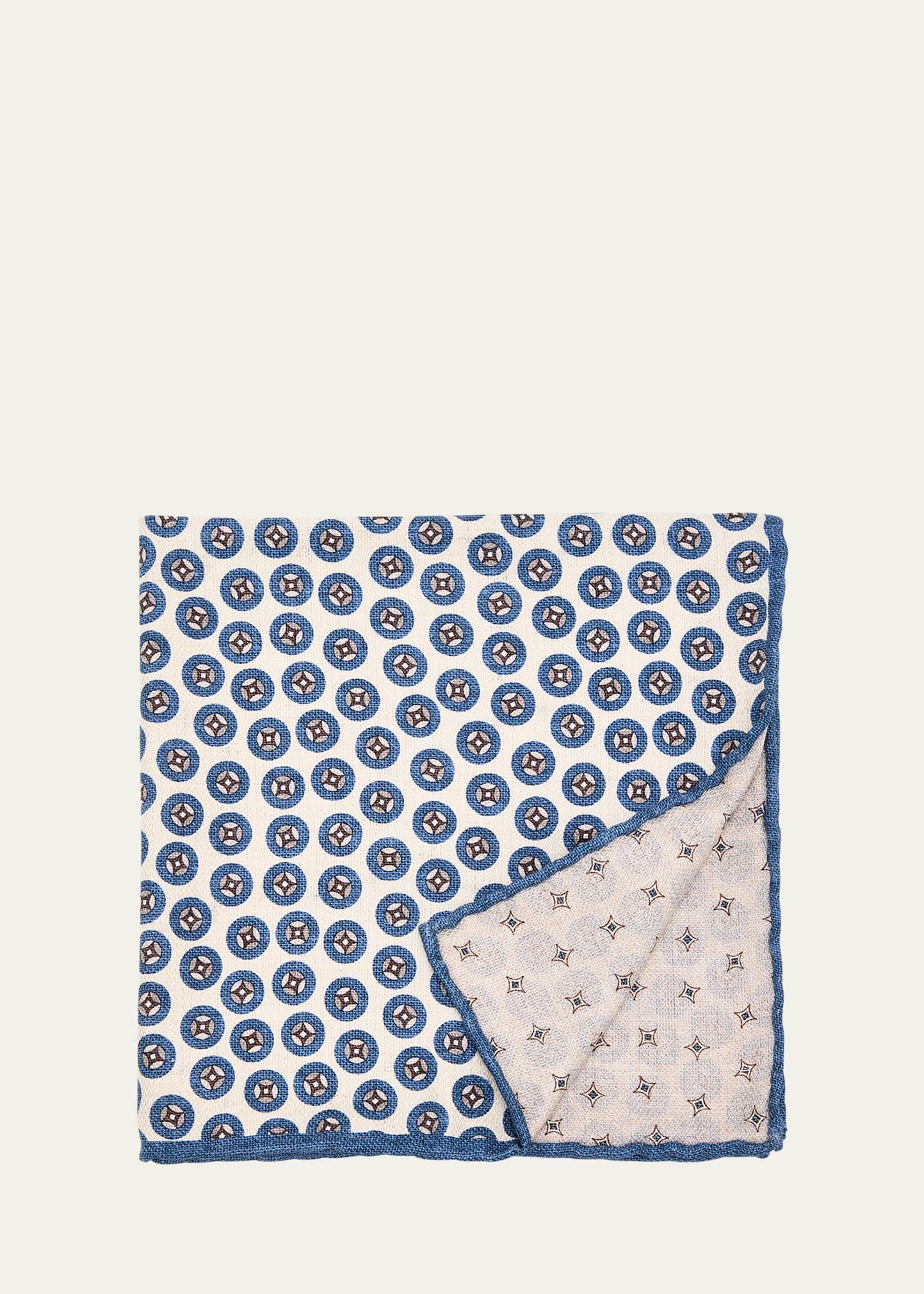 Mens Geometric Design Silk Pocket Square Product Image