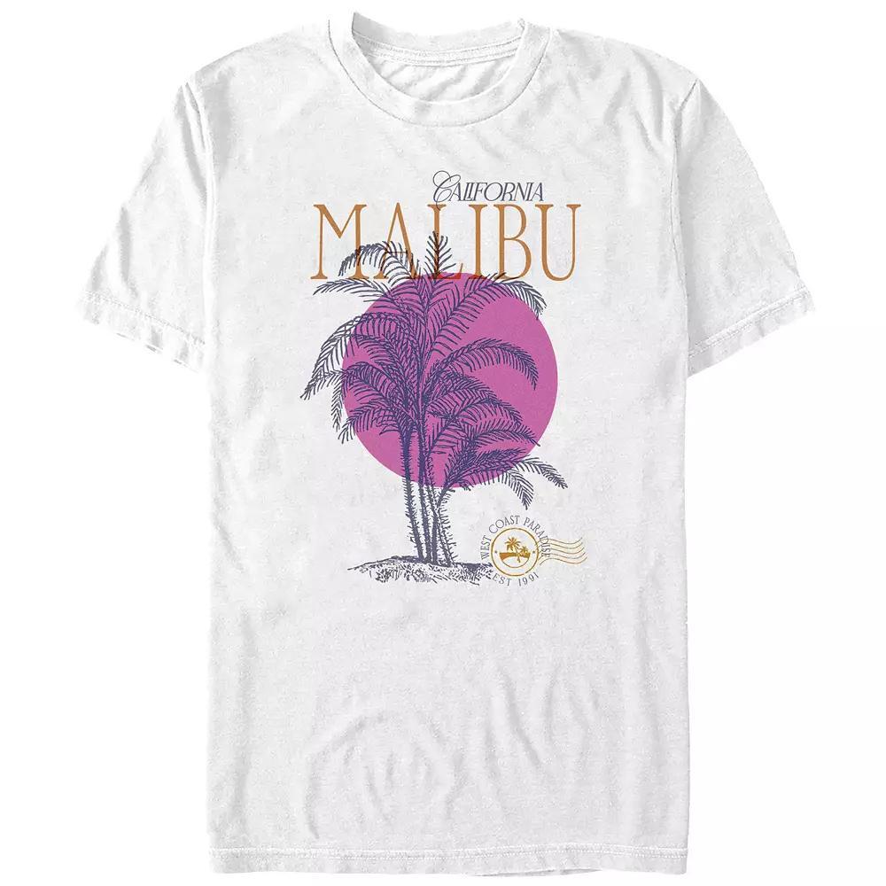 Big & Tall Malibu California Palm Tree Graphic Tee, Men's, Size: 3XL Tall, White Product Image