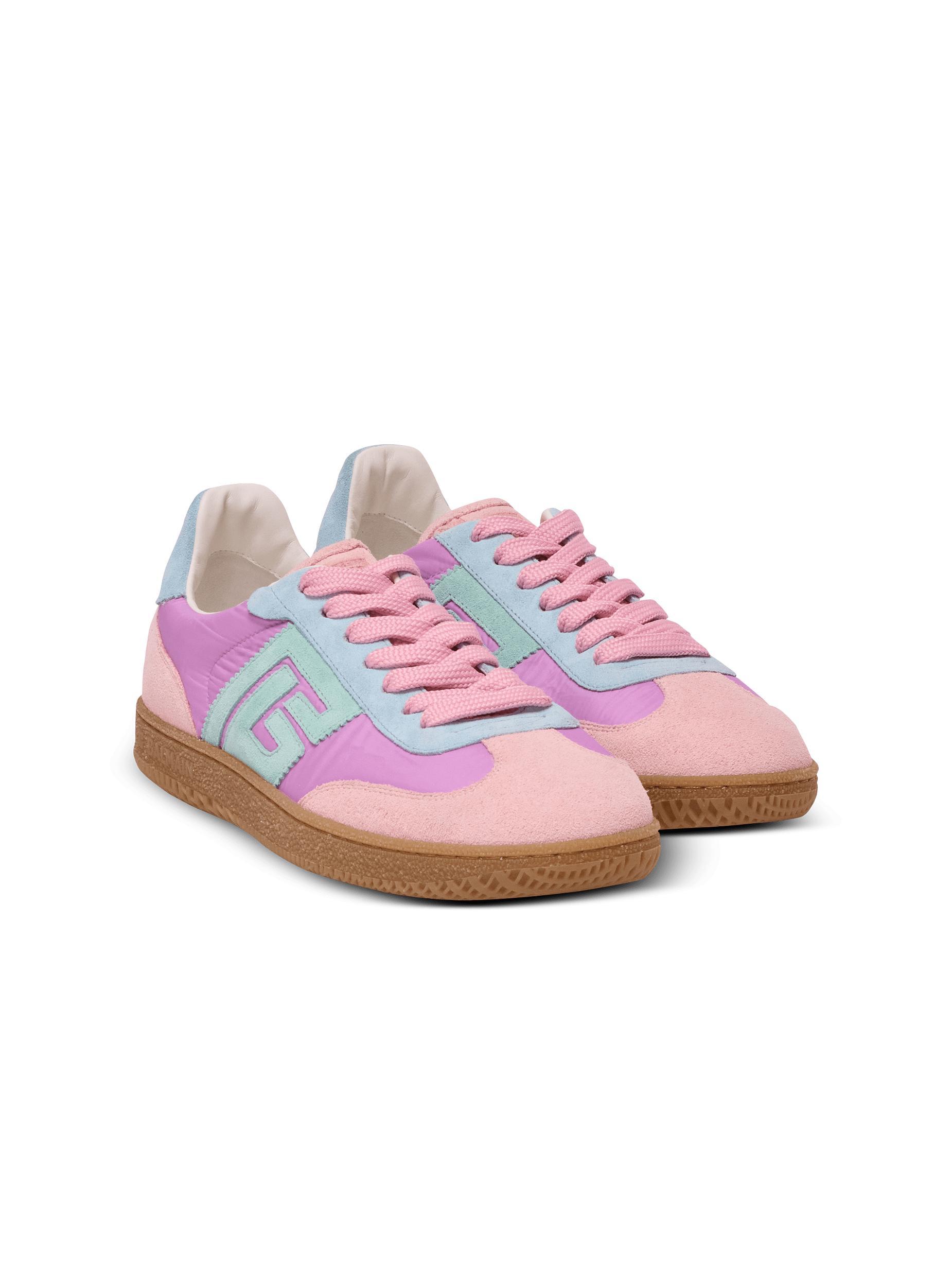 Balmain Swan suede and nylon trainers Product Image