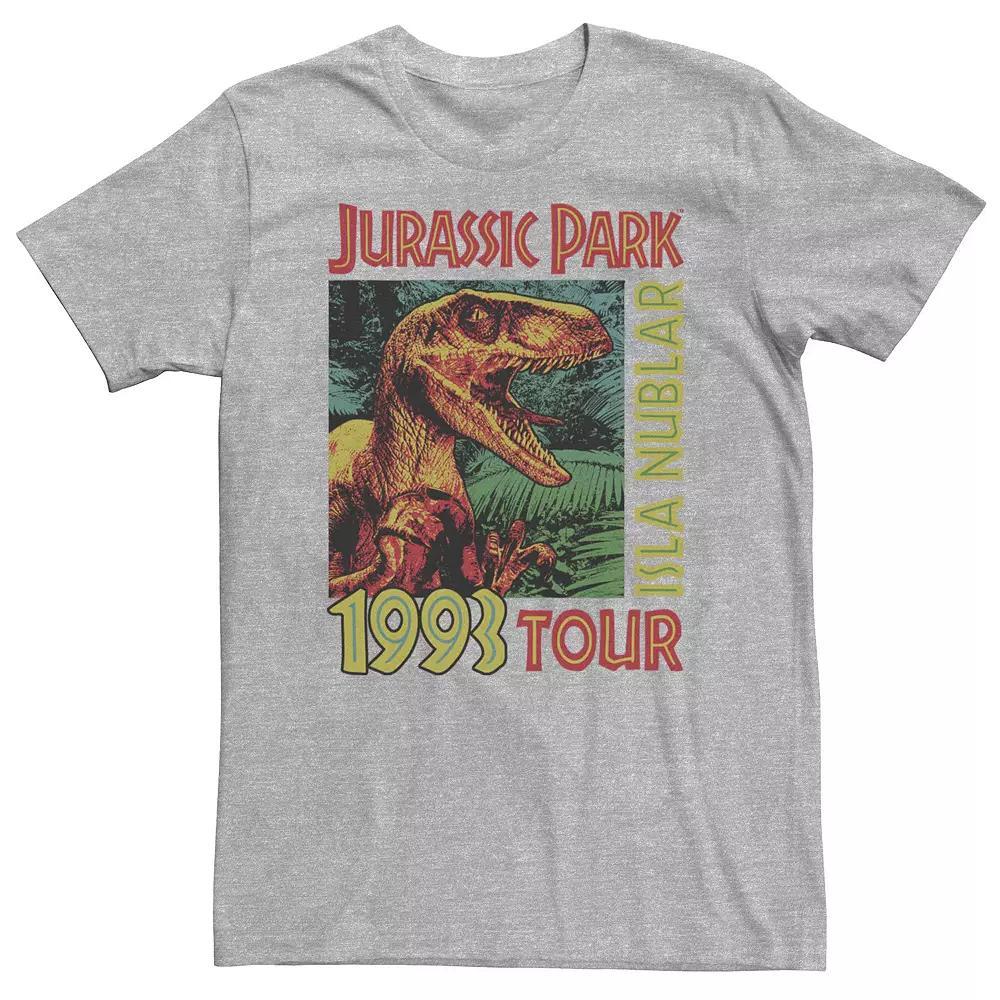 Big & Tall Jurassic Park Isla Nublar 1993 Tour Poster Tee, Men's, Size: 4XL, Athletic Grey Product Image