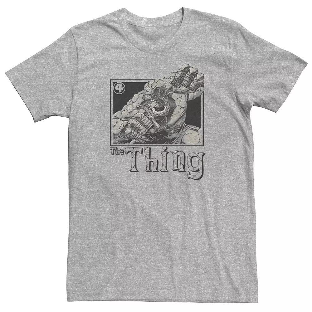 Big & Tall Marvel Fantastic Four The Thing Simple Portrait Tee, Mens Athletic Grey Product Image