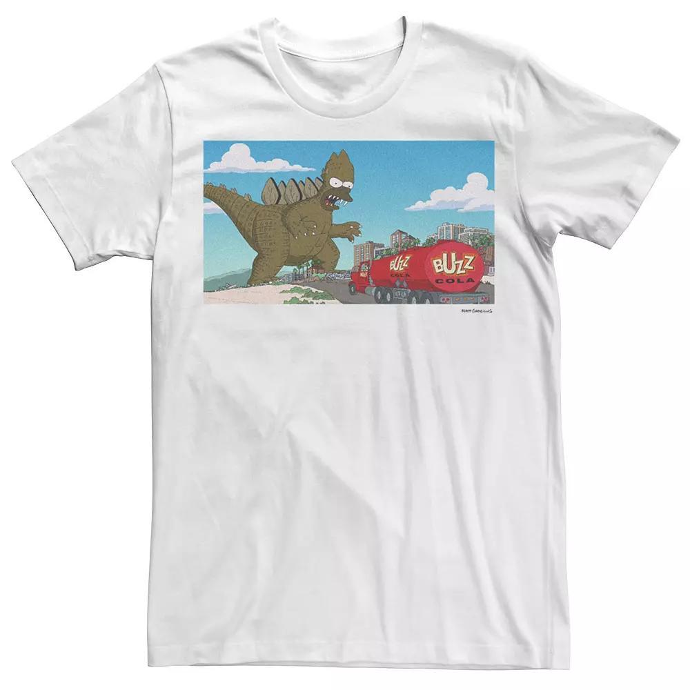 Men's The Simpsons Godzilla Homer Portrait Tee, Size: XL, White Product Image