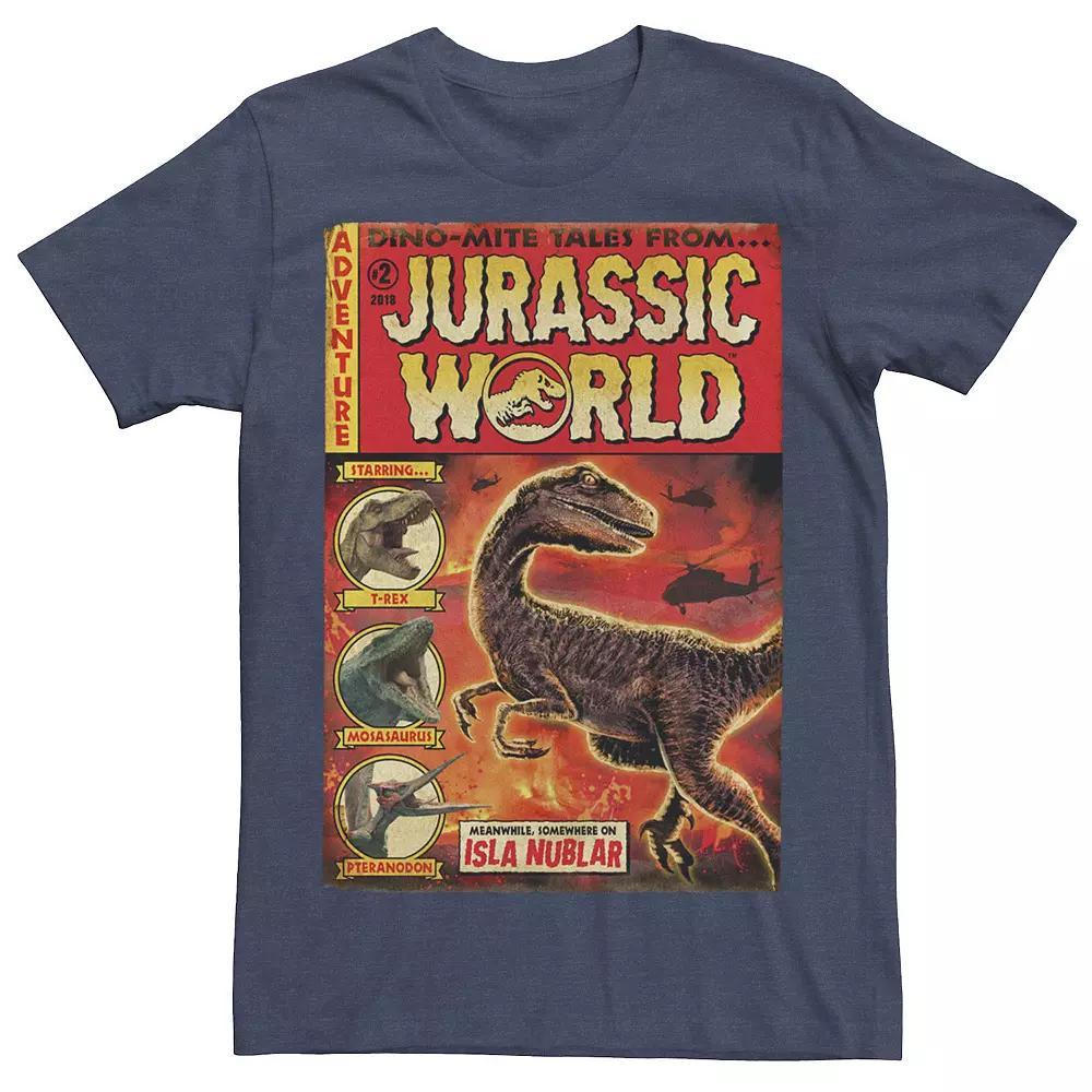 Mens Jurassic World Two Dino-Mite Tales Vintage Tee Royal Grey Product Image