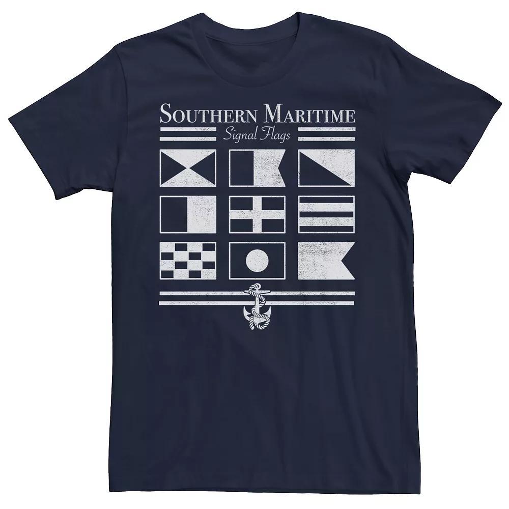 Mens Southern Maritime Flags Grid Tee Blue Product Image
