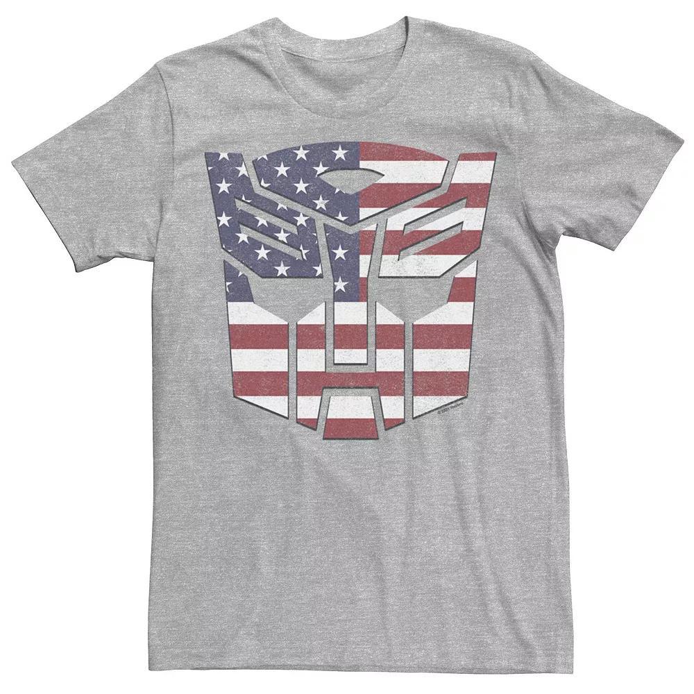 Men's Transformers Autobots American Flag Logo Tee, Size: XXL, Athletic Grey Product Image