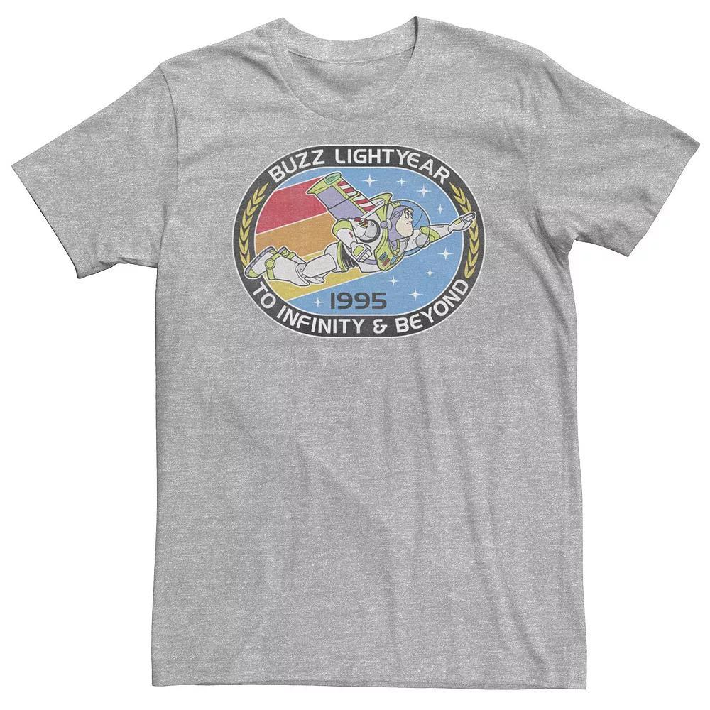 Disney / Pixar's Toy Story Buzz Lightyear Big & Tall "To Infinity & Beyond" Badge Tee, Men's, Size: 4XL Tall, Athletic Grey Product Image