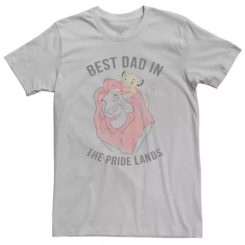 Disney's Lion King Simba Mufasa Men's Best Dad In The Pride Lands Tee, Size: XXL, Silver Product Image