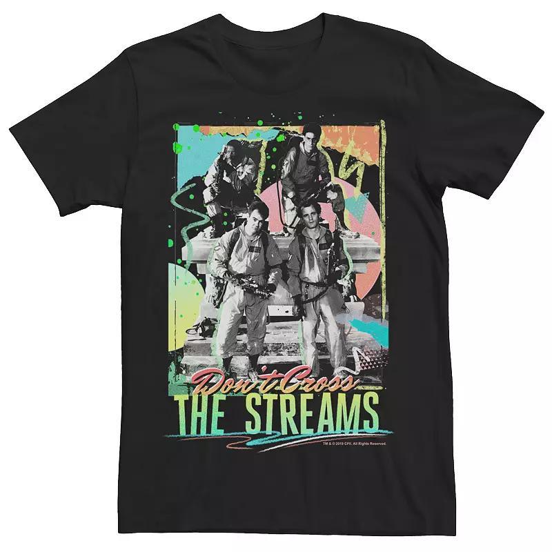 Big & Tall Ghostbusters "Don't Cross The Streams" Retro Neon Poster Tee, Men's, Size: XXL Tall, Black Product Image