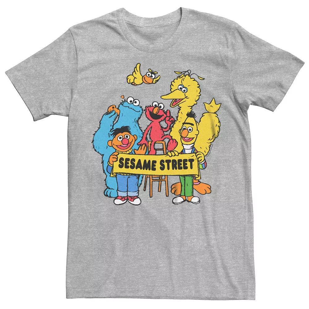 Men's Sesame Street Banner Group Tee, Size: XXL, Athletic Grey Product Image