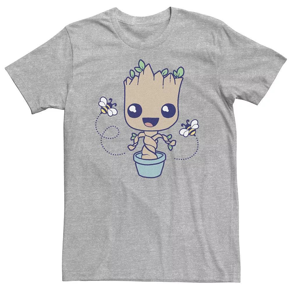 Big & Tall Marvel Groot Hello Spring Bees Tee, Men's, Size: 3XL Tall, Athletic Grey Product Image