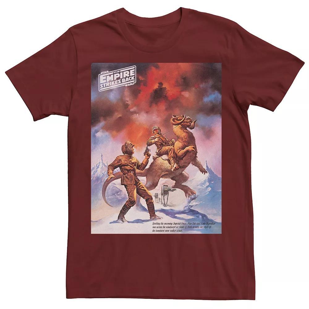 Men's Star Wars Empire Strikes Back Hoth Vintage Poster Tee, Size: Small, Red Product Image