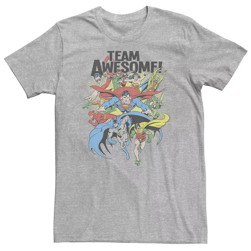 Big & Tall DC Comics Justice League Team Awesome Group Tee, Men's, Size: 3XL Tall, Athletic Grey Product Image