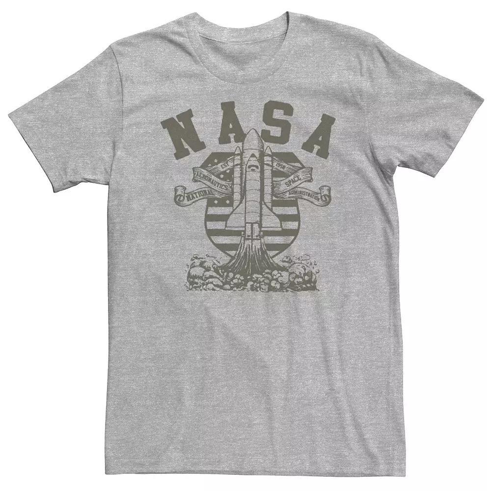 Big & Tall NASA Shuttle Crest Sketch Logo Tee, Men's, Size: 4XL, Athletic Grey Product Image