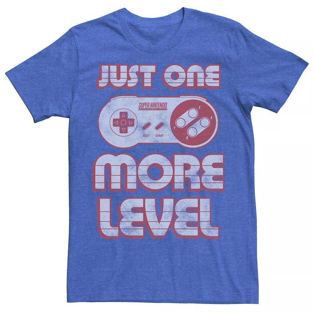 Men's Nintendo SNES Controller One More Level Tee, Size: Large, Royal Grey Product Image