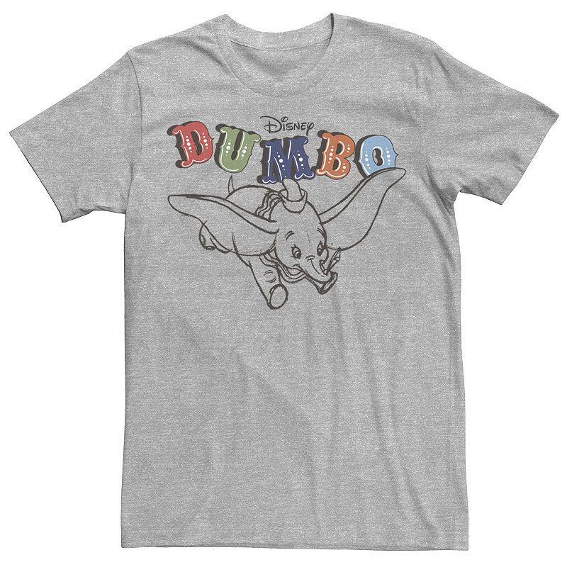 Disney's Dumbo Men's Retro Flying Circus Title Tee, Size: XS, Athletic Grey Product Image
