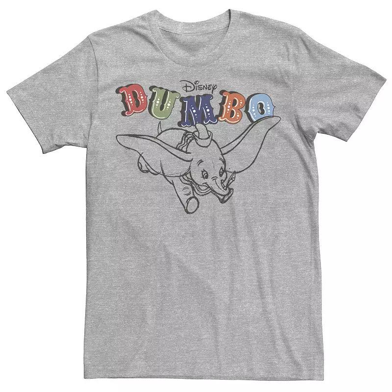 Disney's Dumbo Men's Retro Flying Circus Title Tee, Size: XS, Athletic Grey Product Image